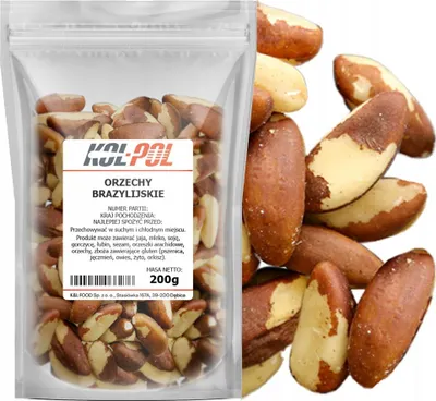 Zdjęcie produktu dla ORZECHY BRAZYLIJSKIE CAŁE 200g Naturalne świeże duże wysoka jakość Kol-Pol