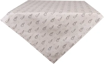 Produktbild von Clayre & Eef Tischdecke 100x100 cm Beige Grau Baumwolle Kaninchen