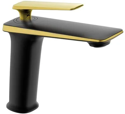 Image de Mitigeur de lavabo Purus, noir/or (745800-75)