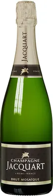 A bottle of Jacquart Mosaique Brut champagne.