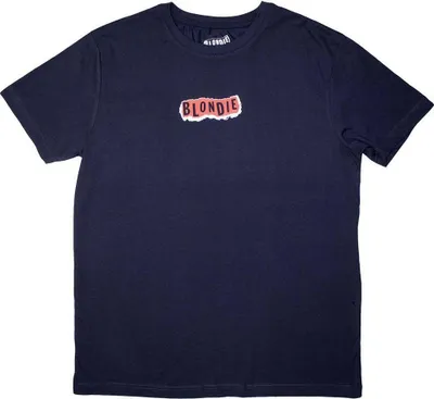 Image de Blondie - "Mini Punk Logo" T-shirt homme/femme unie RO11574 (XL) (Bleu marine)