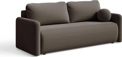 Produktbild von Sofa mit Schlaffunktion - Braun - Leicht zu Reinigen - mit Bettkasten - 3 Kissen im Set - Modern Sofa - 2 Sitzer Couch - LUNA