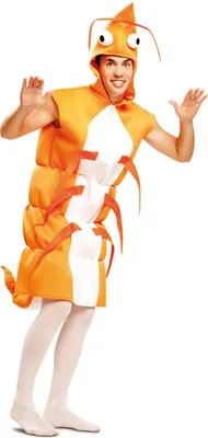 Produktbild von Garnelenkostüm orange-weiss - M / L