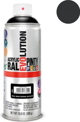 Image de Peinture Aérosol Noir Ral 9004 Séchage Ultra-rapide, Finition Brillante - Pinty Plus
