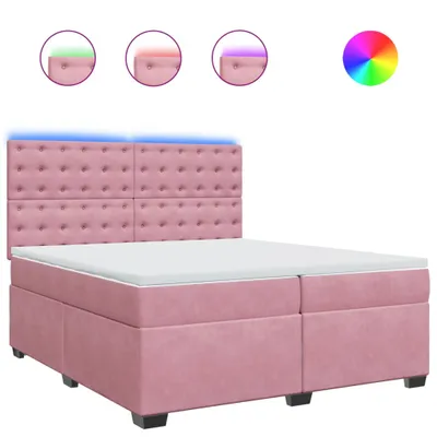 Produktbild von Boxspringbett mit Matratze Rosa 200x200 cm Samt