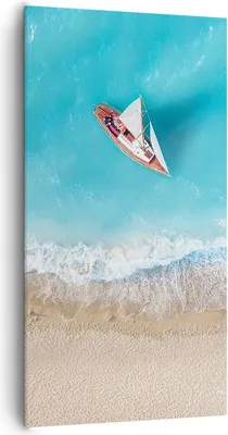 Produktbild von Bild auf Leinwand - Leinwandbild - Einteilig - Yacht Sommer Meer - 65x120cm - Wand Bild - Wanddeko - Wandbilder - Leinwanddruck - Bilder - Wanddekoration - Leinwand bilder - Wandbild - PA65x120-4140