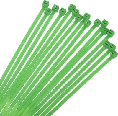 Produktbild von Selbstschmelzende Nylon Kabelbinder 30cm Grün 100Stück
