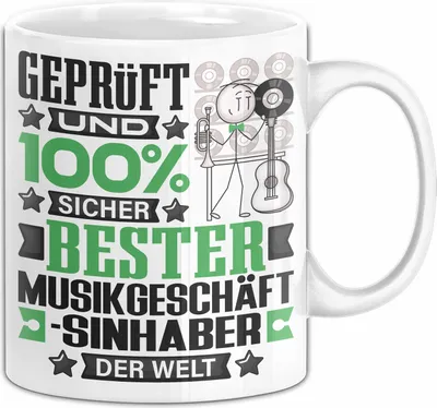 Produktbild von Musikgeschäftsinhaber Geschenk Lustiger Spruch für Musikgeschäftsinhaber Geschenkidee Bester Musikgeschäftsinhaber Der Welt (Weiß)
