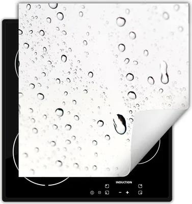 Produktbild von DarHaus Herdabdeckplatte 60x52 cm Anti Rutsch Matte Aufrollbar, weiß  - Tropfen