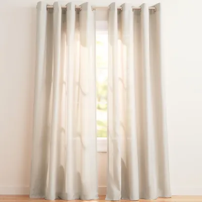 Vorhänge mit Ösen, Leinenoptik, 137x213 cm, 2 Paneele, Vintage-Leinen