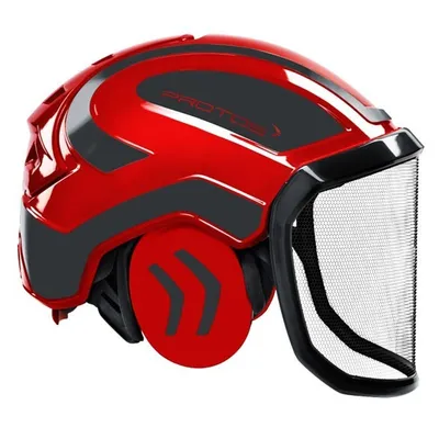 Produktbild von Protos Integral Forest Rot/Grau F39 Visier Forsthelm Wald Helm Schutzhelm