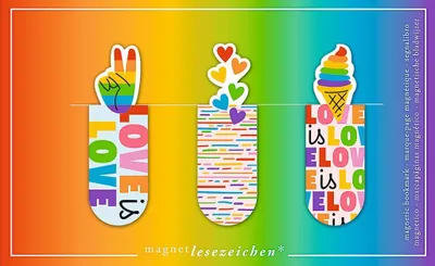 Produktbild von Magnetlesezeichen Rainbow Love