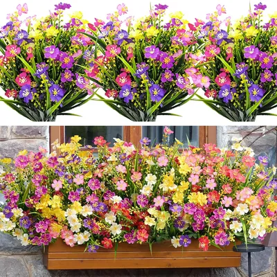 Image de Fleurs artificielles Marguerites 12 bouquets pour décoration de jardin