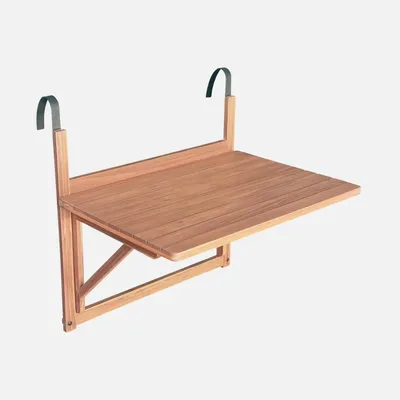 Produktbild von sweeek - Beistelltisch aus Holz für den Balkon, rechteckig, klappbar - Holzfarben