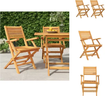 Immagine prodotto di vidaXL Sedie da giardino 2 pz. Pieghevoli 55x62x90 cm in legno massiccio di teak - Sedie da giardino