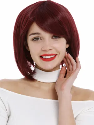 Produktbild von WIG ME UP Perücke kurz Bob Longbob Scheitel Granatrot Rot 1215-39
