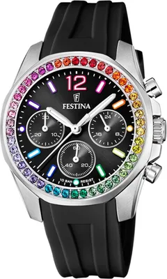 Produktbild von Festina F20610/3 Chronograph Uhr Damenuhr Kautschuk Chrono schwarz
