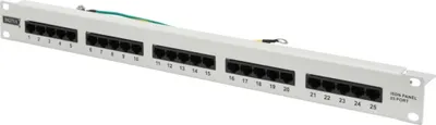 Produktbild von DIGITUS Patchpanel 1HE 25-Port Cat3 ungeschirmt ISDN grau