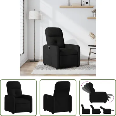 Produktbild von The Living Store Relaxsessel Schwarz Stoff