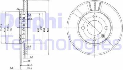 Produktbild von 2x DELPHI Bremsscheibe BG2982 für VW Lupo (6X1 6E1) POLO (6N2) POLO PLAYA 239mm