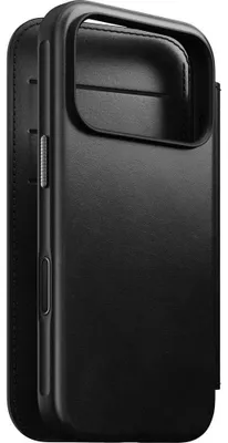 Produktbild von Handyhülle mit Klappe für iPhone 18 Pro / 17 Pro, Nomad Modern Leather Folio Horween Series mit MagSafe, Schwarz