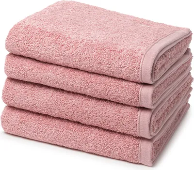 Produktbild von Ross Vita 4 X Handtuch im Set Walkfrottee aus Baumwolle 520 g/m², Flauschig weich saugstark und pflegeleicht, Gewebte Bordüre mit Logo Stickerei