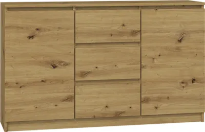 Image de Commode, chambre à coucher couloir, armoire, sideboard, highboard avec 3 tiroirs et 2 portes, largeur 120 cm hauteur 75 | Artisan