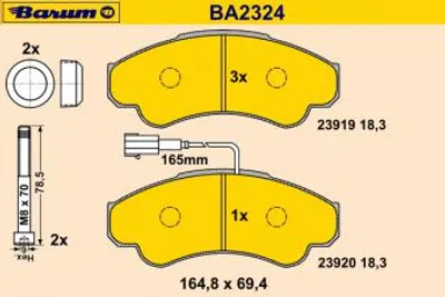 Produktbild von BARUM Bremsbelagsatz, Scheibenbremse  BA2324