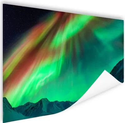 Produktbild von MuchoWow® Poster Nordlichter - Alaska - Orange - Grün 180x120 cm - Fotoplakat