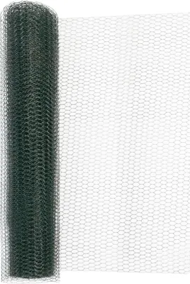 Produktbild von Maschendrahtzaun PVC-beschichtet, 25 m lang, Hasendraht für Kleintiergehege, grün