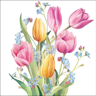 Produktbild von Ambiente Servietten Tulpen Bouquet 33 cm