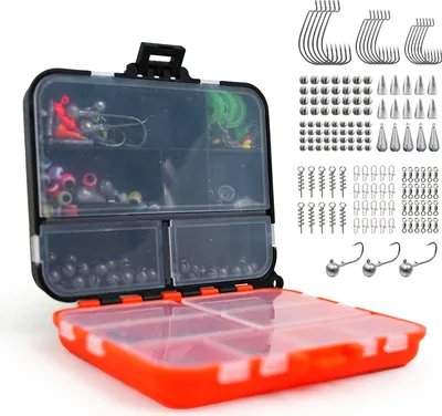 Produktbild von Fish-Xpro Haken- und Bleiset 201-teilig - Angelhaken - Angelblei - Wirbel - Jighaken - inkl. Tacklebox -