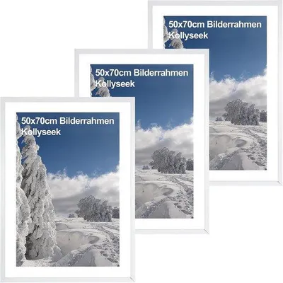 Obrázok produktu pre Sada fotorámikov – biela – 3 kusy – MDF – 50 x 70 cm