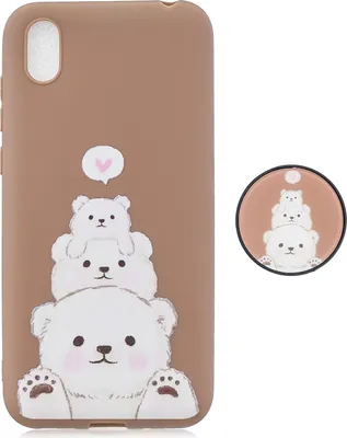 Produktbild von Für HUAWEI Y5 2019 Leichte weiche TPU Handyhülle Reine Farbabdeckung Cute Cartoon mit passenden Muster verstellbare Klammer 3