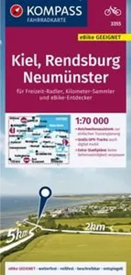 Immagine prodotto di Carta ciclistica KOMPASS 3355 Kiel, Rendsburg, Neumünster 1:70.000