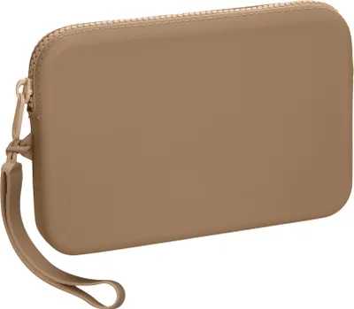 Produktbild von kwmobile Handytasche aus weichem Silikon - Handy Tasche 18 x 12 x 2,5 cm - Handy Hülle mit Reißverschluss Macchiato - Kosmetiktasche Schutzhülle