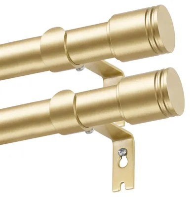 Image de Omgoods - Lot de 2 tringles à rideaux métalliques dorées réglables, de 80 à 148 cm, pour rideaux à œillets