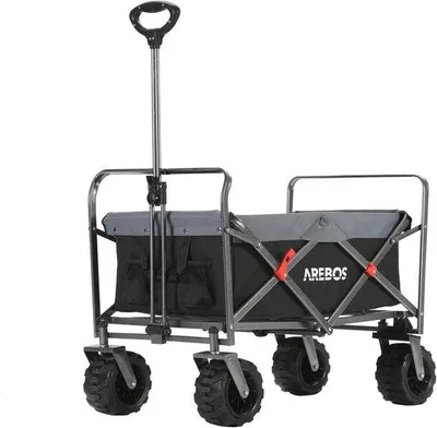 Productafbeelding van Famanu kruiwagen met luchtbanden - Handwagen met 360° draaibare wielen - Draagvermogen: 100 kg