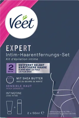 Produktbild von Veet EXPERT Intim-Haarentfernungset - Creme + Schaum - 2 x 50ml
