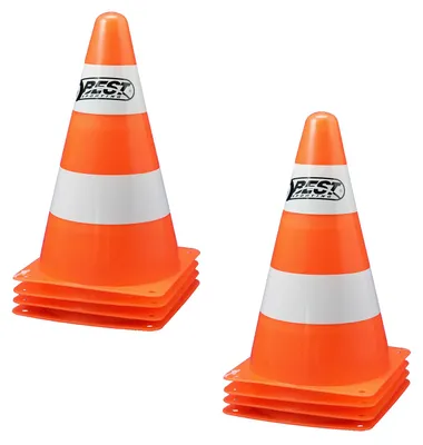 Produktbild von Best Sporting Pylonen orange-weiß, 23 cm hoch, im 4er Pack