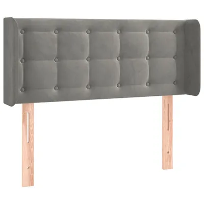 Image de vidaXL Tête de lit avec oreilles gris clair 93x16x78/88 cm velours