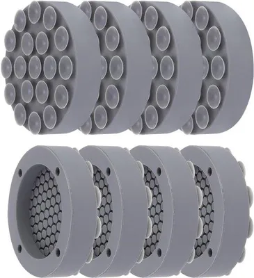 Image de Patins anti-vibrations pour lave-linge, lot de 8, tapis antidérapants en silicone gris
