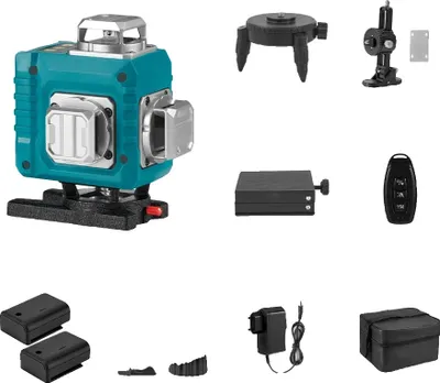 Image de 16 lignes de niveau laser, télécommande jusqu'à 30 m, protection IP54 durable, jeu de piles 2x