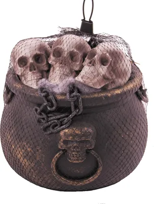 Image de Set de décoration de chaudron pour la fête d'Halloween 12 pièces marron - taille unique