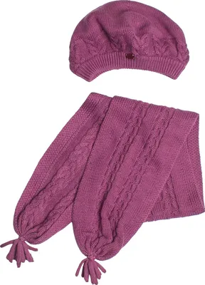 Produktbild von Tutto Piccolo Gestricktes Baskenmütze- und Schal-Set 1933PUW16 für Mädchen