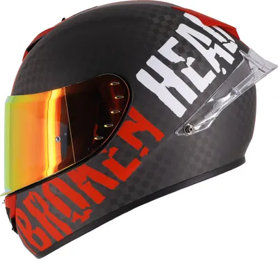 Produktbild von Broken Head Integralhelm BeProud Race Pro Carbon Rot + Rot Verspiegelten & Schwarzem Visier : M (57-58 cm) Größe: M (57-58 cm)