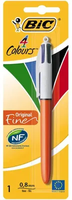 Image de BIC 802078, Stylo à bille avec clip, Orange, Blanc, Noir, Bleu, Vert, Rouge, Plastique, 0.36 mm, Distinctive