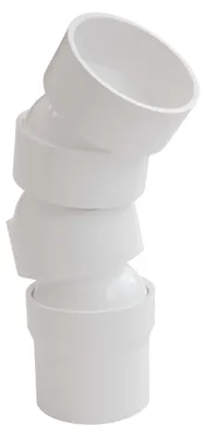 Produktbild von INEFA Flexibler Regenrohrbogen, PVC DN50 / 50mm 45-67 Grad, 3 Bogenstücke Weiß Dachrinnenzubehör, einfache Steckmontage, Germany