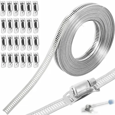 Imagen del producto de Omgoods - Juego de 24 abrazaderas de acero inoxidable ajustables con tornillo