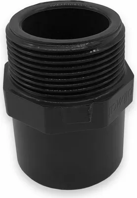 Produktbild von PVC Muffennippel | Ø 40/50 mm | Muffe/Stutzen X 1 1/2" AG | PN10 | Grau